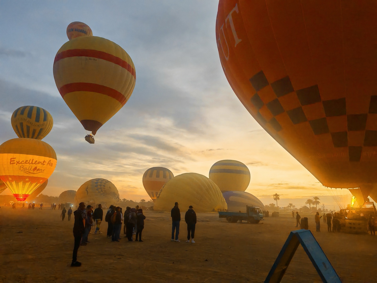 Hot air balloons at sunrise